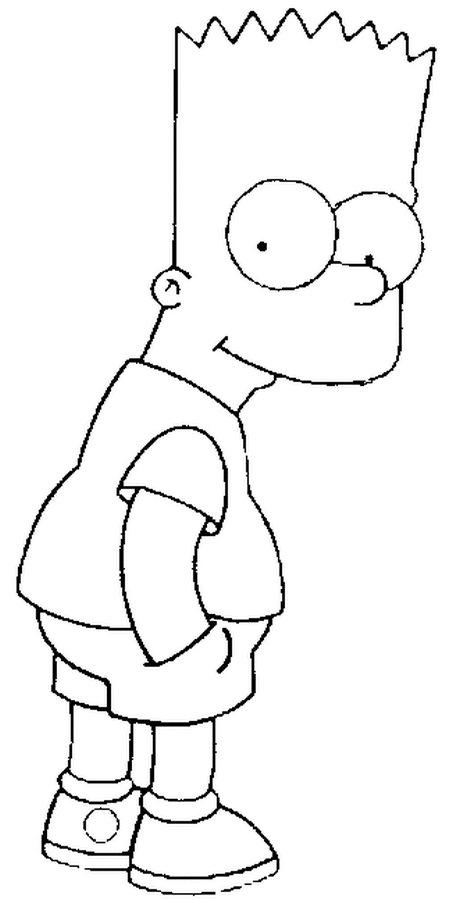 coloriage bart simpson les mains dans les poches